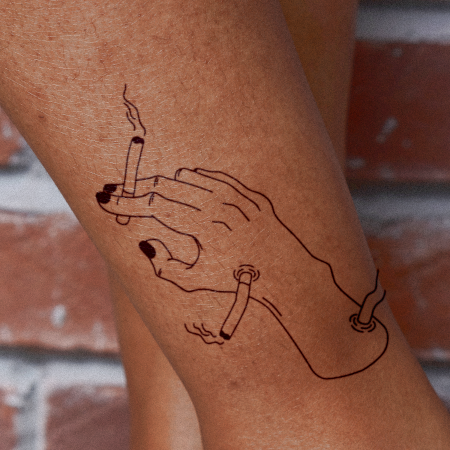 Chainsmoker by Jean Valencia is a temporary tattoo from inkbox - 0