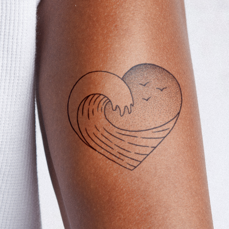 Surflove by Steven Habersang is a Hearts temporary tattoo from inkbox - main