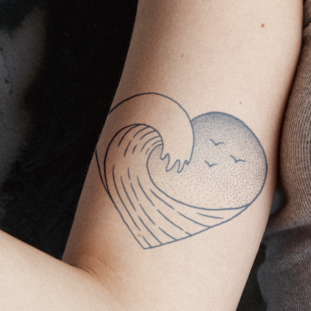 Surflove by Steven Habersang is a Hearts temporary tattoo from inkbox - compliment