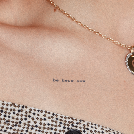 Ici by Emma Benner is a Quotes temporary tattoo from inkbox - compliment