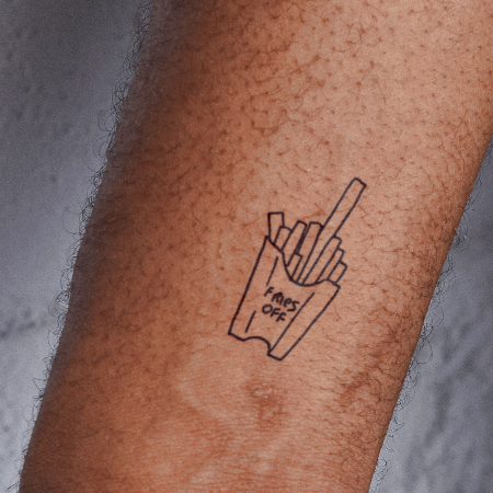 Fries Off by sketchnate is a temporary tattoo from inkbox - 0