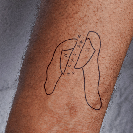 Split Thoughts by apheria is a Space temporary tattoo from inkbox - main