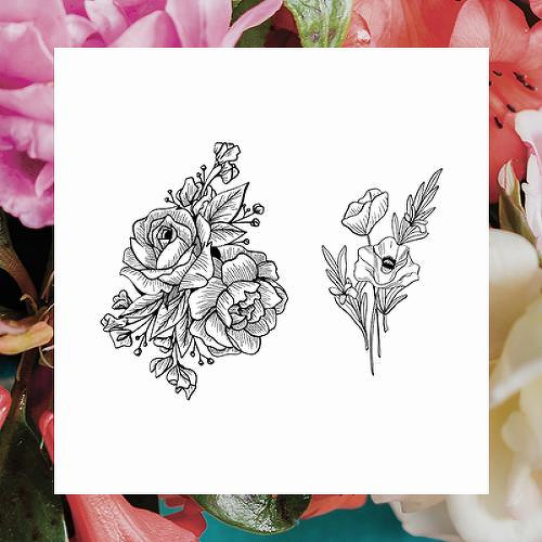 Bouquet Bundle of 2 by inkbox tattoos is a Flowers temporary tattoo from inkbox - 1