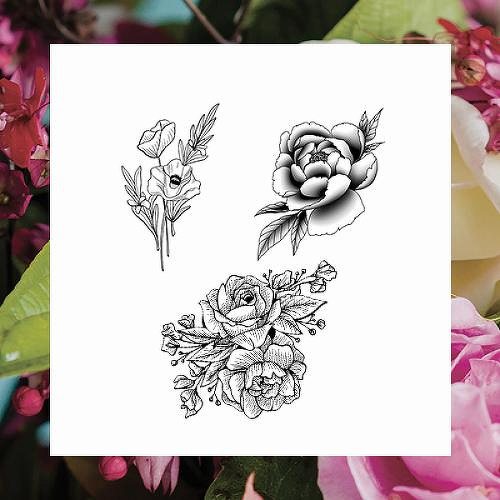 Bouquet Bundle of 3 by inkbox tattoos is a Flowers temporary tattoo from inkbox - 1