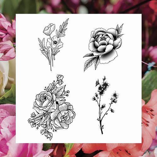 Bouquet Bundle of 4 by inkbox tattoos is a Flowers temporary tattoo from inkbox - 1