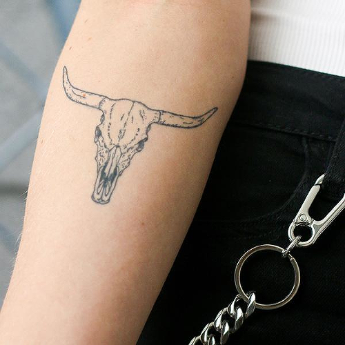 Bull Skull by Post Malone is a Animals temporary tattoo from inkbox - 2