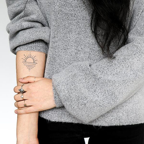 Horyzontu by Talia Missaghi is a Geometric temporary tattoo from inkbox - 0