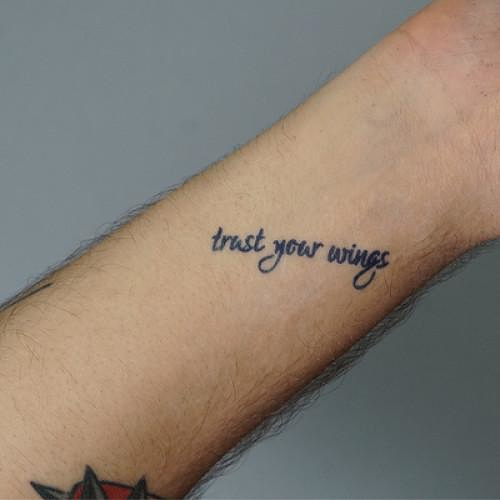 Marabou by atticus is a Quotes temporary tattoo from inkbox - 1