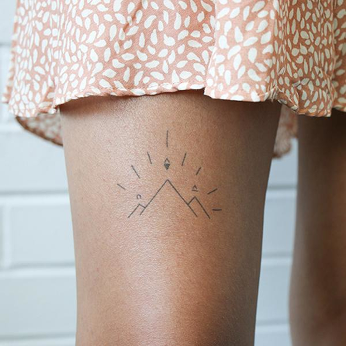 Mountshine by Carsten Daub is a Geometric temporary tattoo from inkbox - 0
