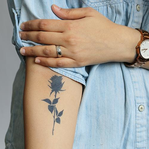 Noir by Lenera Solntseva is a Flowers temporary tattoo from inkbox - 0