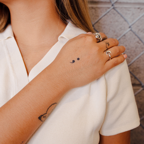 Project Semicolon by Inkbox is a Self-Love temporary tattoo from inkbox - 2