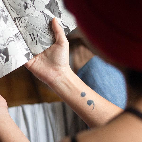 Project Semicolon by inkbox is a Self-Love temporary tattoo from inkbox - 0