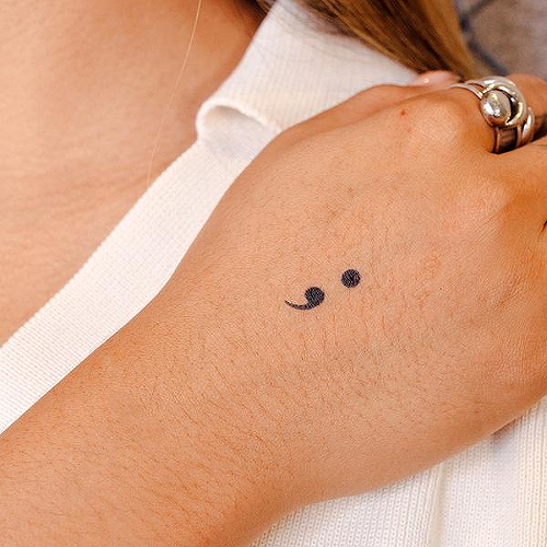 Project Semicolon by Inkbox is a Self-Love temporary tattoo from inkbox - 2