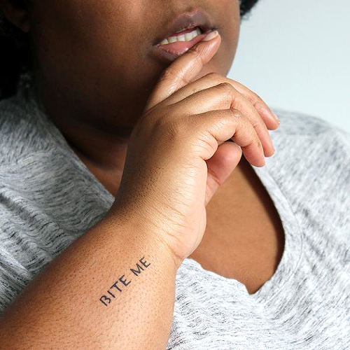 Saucy by Miguel Romero is a Quotes temporary tattoo from inkbox - 0