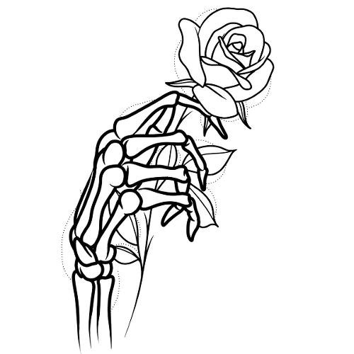 Skellyrose by Marc Bonin is a Flowers temporary tattoo from inkbox - 1
