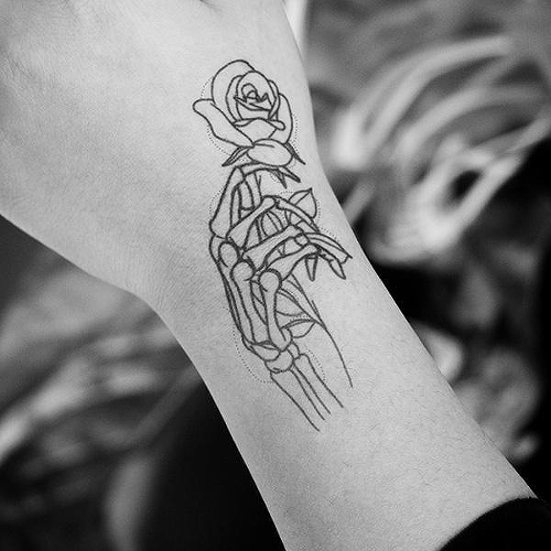 Skellyrose by Marc Bonin is a Flowers temporary tattoo from inkbox - 2