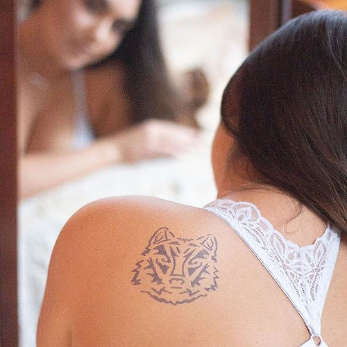 Solitarius Lupus by Kristine Vodon is a Animals temporary tattoo from inkbox - 2