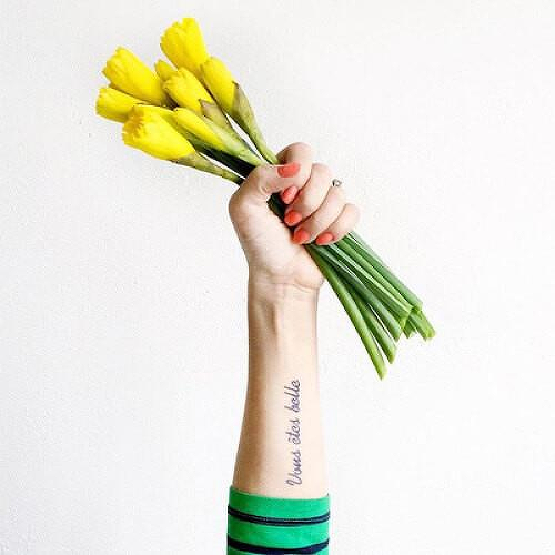 vous etes belle by inkbox is a Quotes temporary tattoo from inkbox - 1