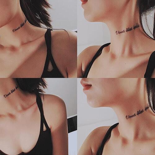 vous etes belle by inkbox is a Quotes temporary tattoo from inkbox - 3