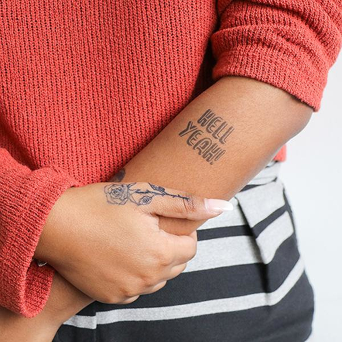 Woo by Miguel Romero is a Quotes temporary tattoo from inkbox - 0