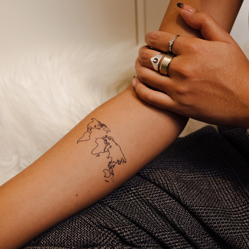 Worla by Felipe Sena is a Travel temporary tattoo from inkbox - 2