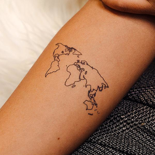 Worla by Felipe Sena is a Travel temporary tattoo from inkbox - 2
