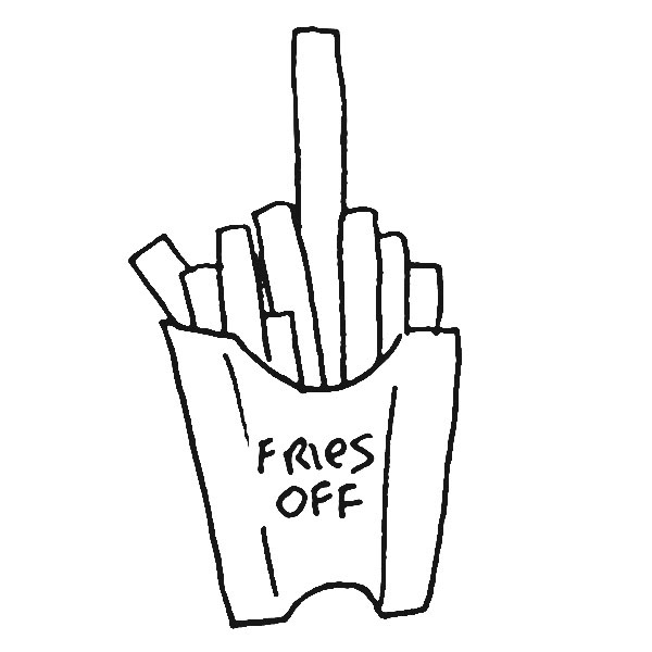 Fries Off by sketchnate is a temporary tattoo from inkbox - design