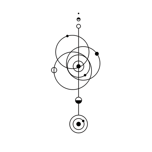 Planetary Revolution by Carsten Daub is a Geometric temporary tattoo from inkbox - stencil