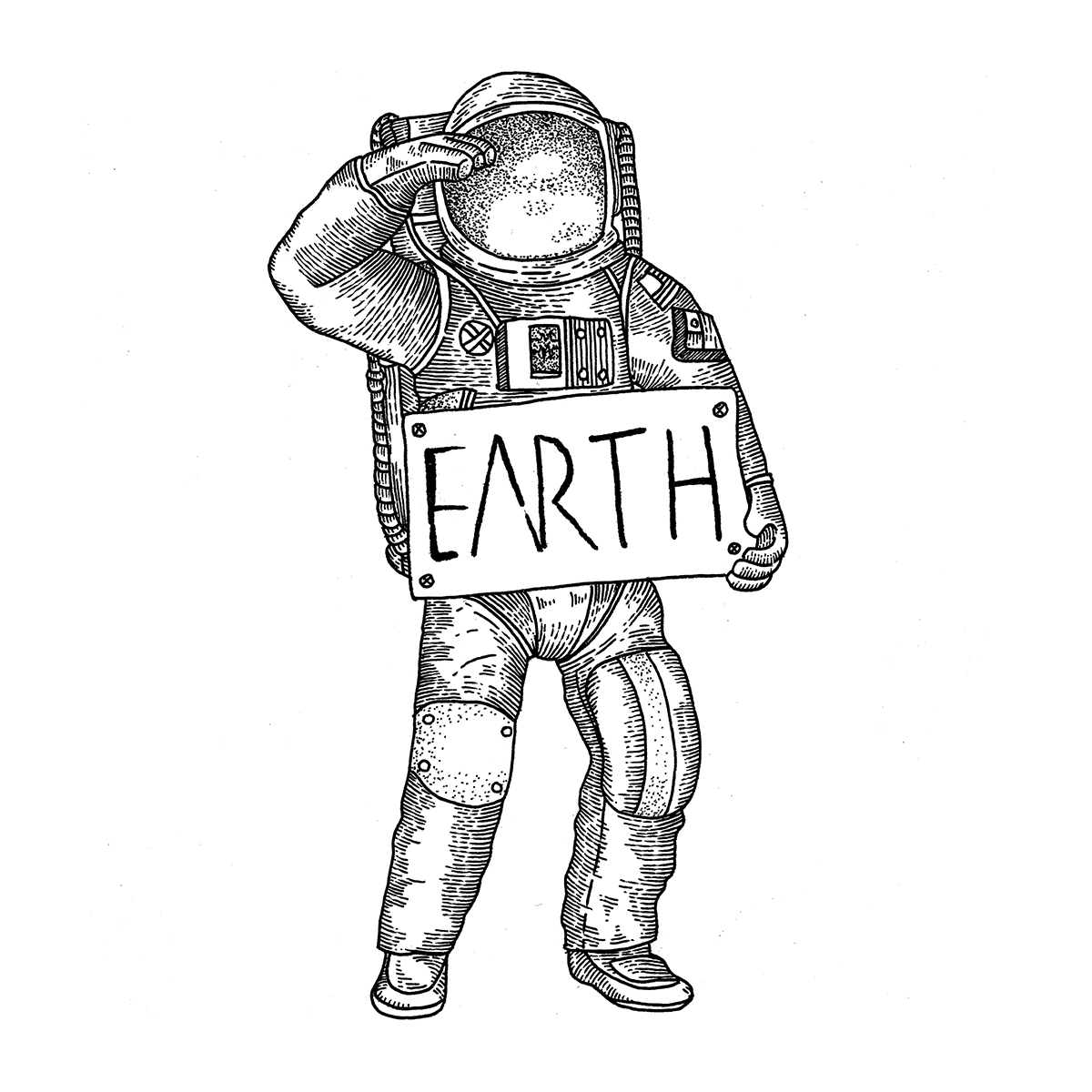 Earthling by Kiryadi is a Travel temporary tattoo from inkbox - stencil