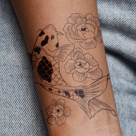 Floral Koi by Cecilia Gomez is a Animals temporary tattoo from inkbox - compliment