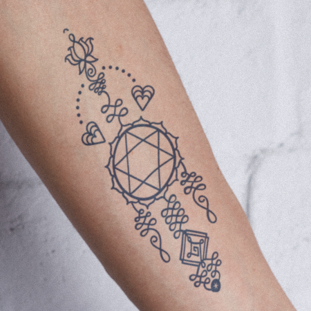 Chakra Totem 4 by Aleksandra Slowik is a Geometric temporary tattoo from inkbox - compliment